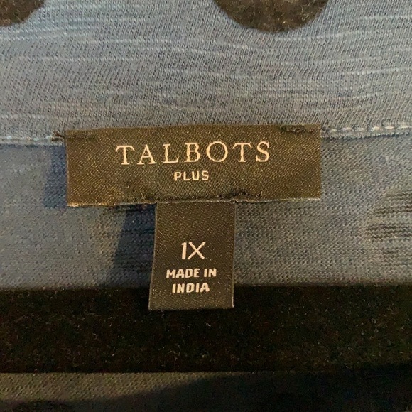 Talbots Blue and Black Polka Dot Top - Picture 3 of 4